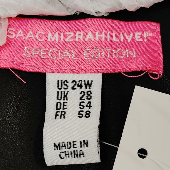 faux leather short sleeve jacket size 24W by SAACMIZRAHILIVE SPECIAL EDITION NWT - Picture 7 of 11